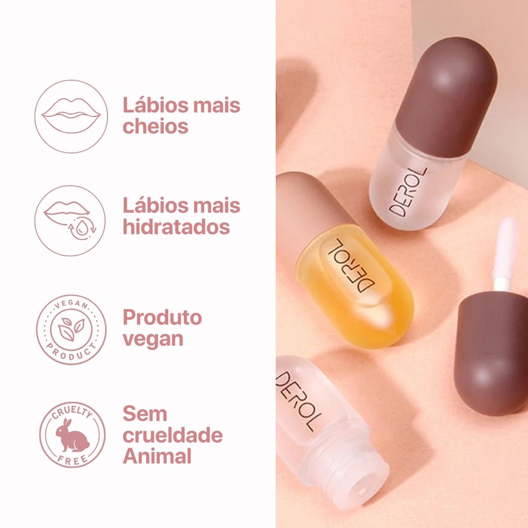 Voluminizador de Lábios com Vitamina E - Derol™ Kit | 1+1 GRÁTIS