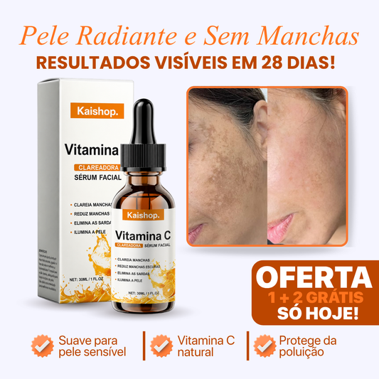 SÉRUM CONCENTRADO de VITAMINA C, COLAGÉNIO e ÁCIDO HIALURÓNICO | SKIN C SERUM™ (1 + 2 GRÁTIS)